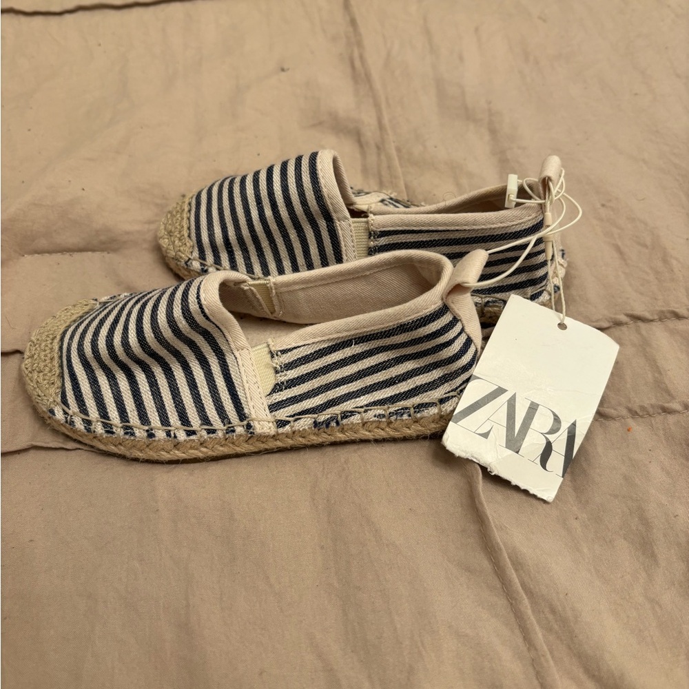 Zara Espadrilles - Navy and Cream Stripes